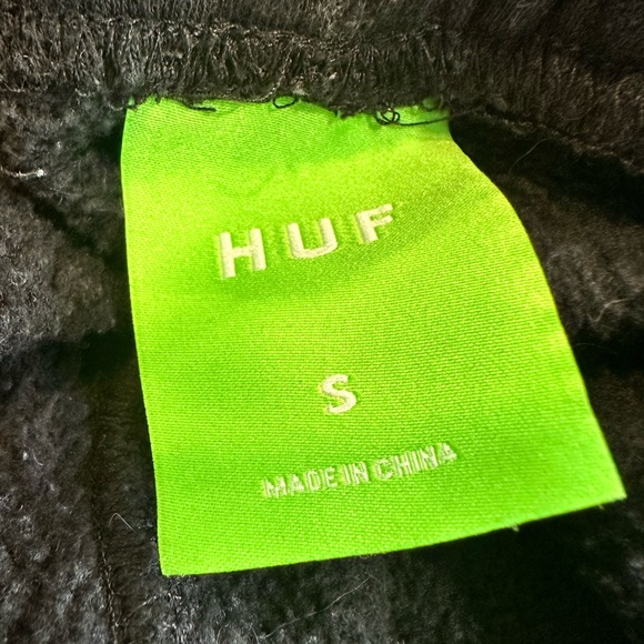 Huf Cracker Jack Fleece Sweatpants-Huf Worldwide-Size Small-Black and Red - Picture 10 of 13